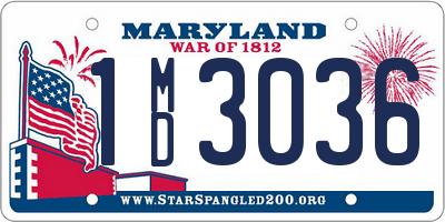 MD license plate 1MD3036