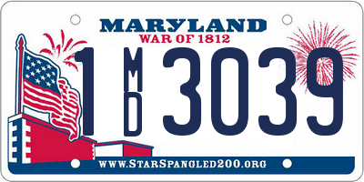 MD license plate 1MD3039