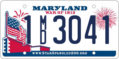MD license plate 1MD3041