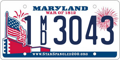 MD license plate 1MD3043