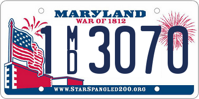 MD license plate 1MD3070
