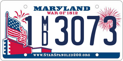 MD license plate 1MD3073