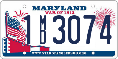 MD license plate 1MD3074