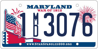 MD license plate 1MD3076