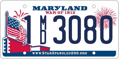 MD license plate 1MD3080