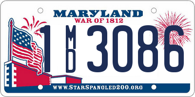 MD license plate 1MD3086