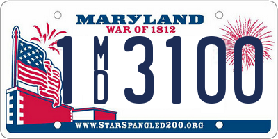 MD license plate 1MD3100