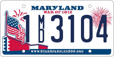 MD license plate 1MD3104