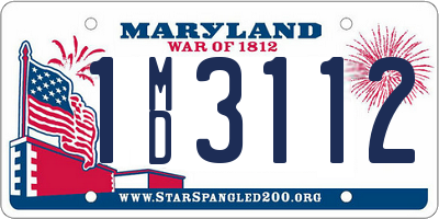 MD license plate 1MD3112