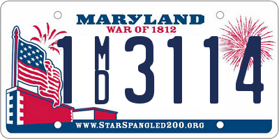 MD license plate 1MD3114