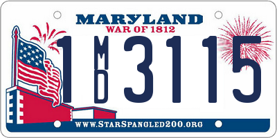 MD license plate 1MD3115