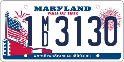 MD license plate 1MD3130