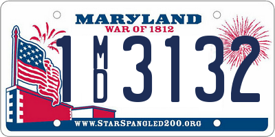 MD license plate 1MD3132