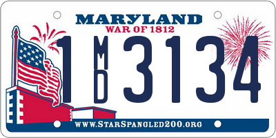 MD license plate 1MD3134