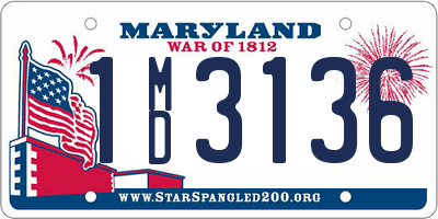 MD license plate 1MD3136