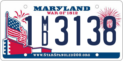 MD license plate 1MD3138