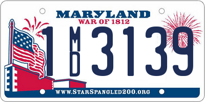 MD license plate 1MD3139