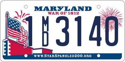 MD license plate 1MD3140