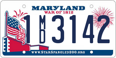 MD license plate 1MD3142