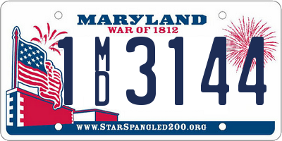 MD license plate 1MD3144