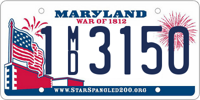 MD license plate 1MD3150