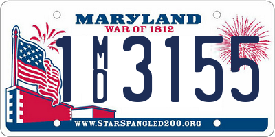 MD license plate 1MD3155