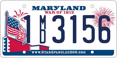 MD license plate 1MD3156