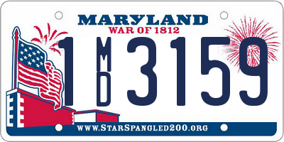 MD license plate 1MD3159