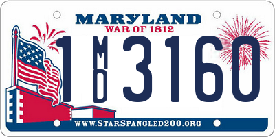 MD license plate 1MD3160