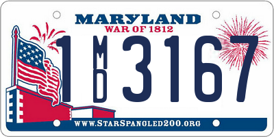 MD license plate 1MD3167