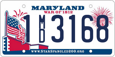 MD license plate 1MD3168