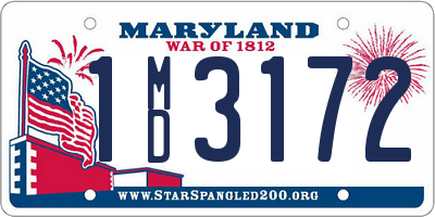 MD license plate 1MD3172