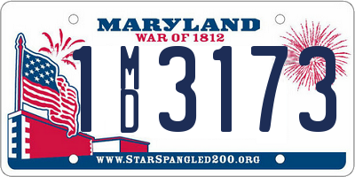 MD license plate 1MD3173