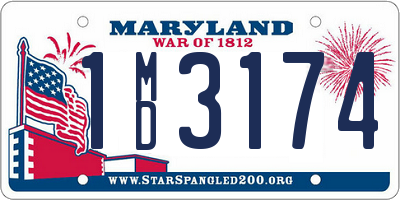 MD license plate 1MD3174