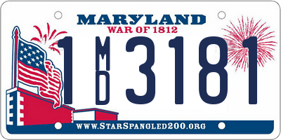 MD license plate 1MD3181