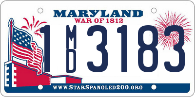 MD license plate 1MD3183