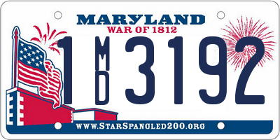 MD license plate 1MD3192