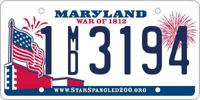 MD license plate 1MD3194