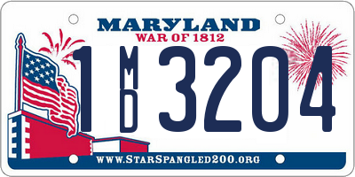 MD license plate 1MD3204