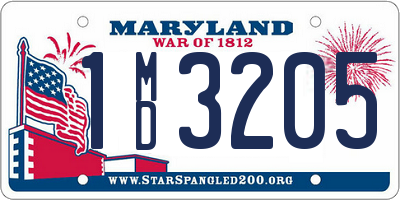 MD license plate 1MD3205