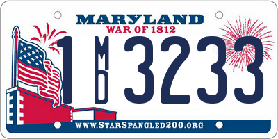 MD license plate 1MD3233