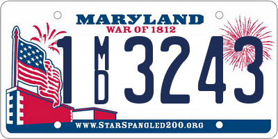 MD license plate 1MD3243