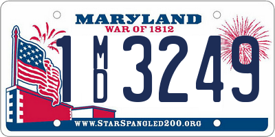 MD license plate 1MD3249