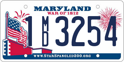 MD license plate 1MD3254