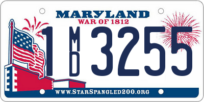 MD license plate 1MD3255