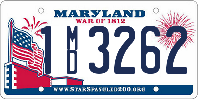 MD license plate 1MD3262