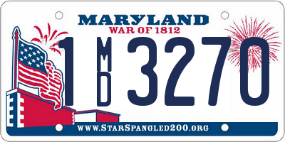 MD license plate 1MD3270