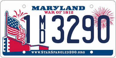 MD license plate 1MD3290