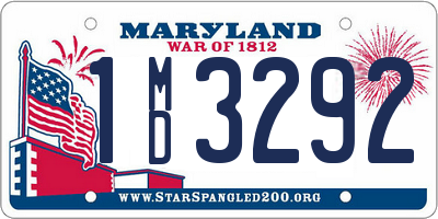 MD license plate 1MD3292