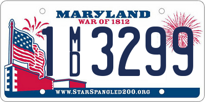 MD license plate 1MD3299